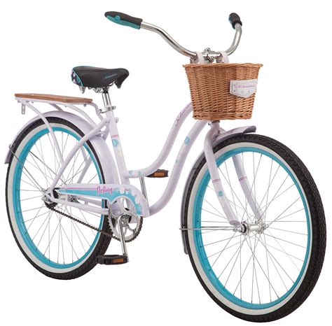 Viribus Womens Cruiser Bike, 24 Inch Comfort Beach & City Bike with Basket, Carbon Steel Frame Dual V Brakes, Adjustable Step Through Bike with Rack. . Schwinn womens cruiser